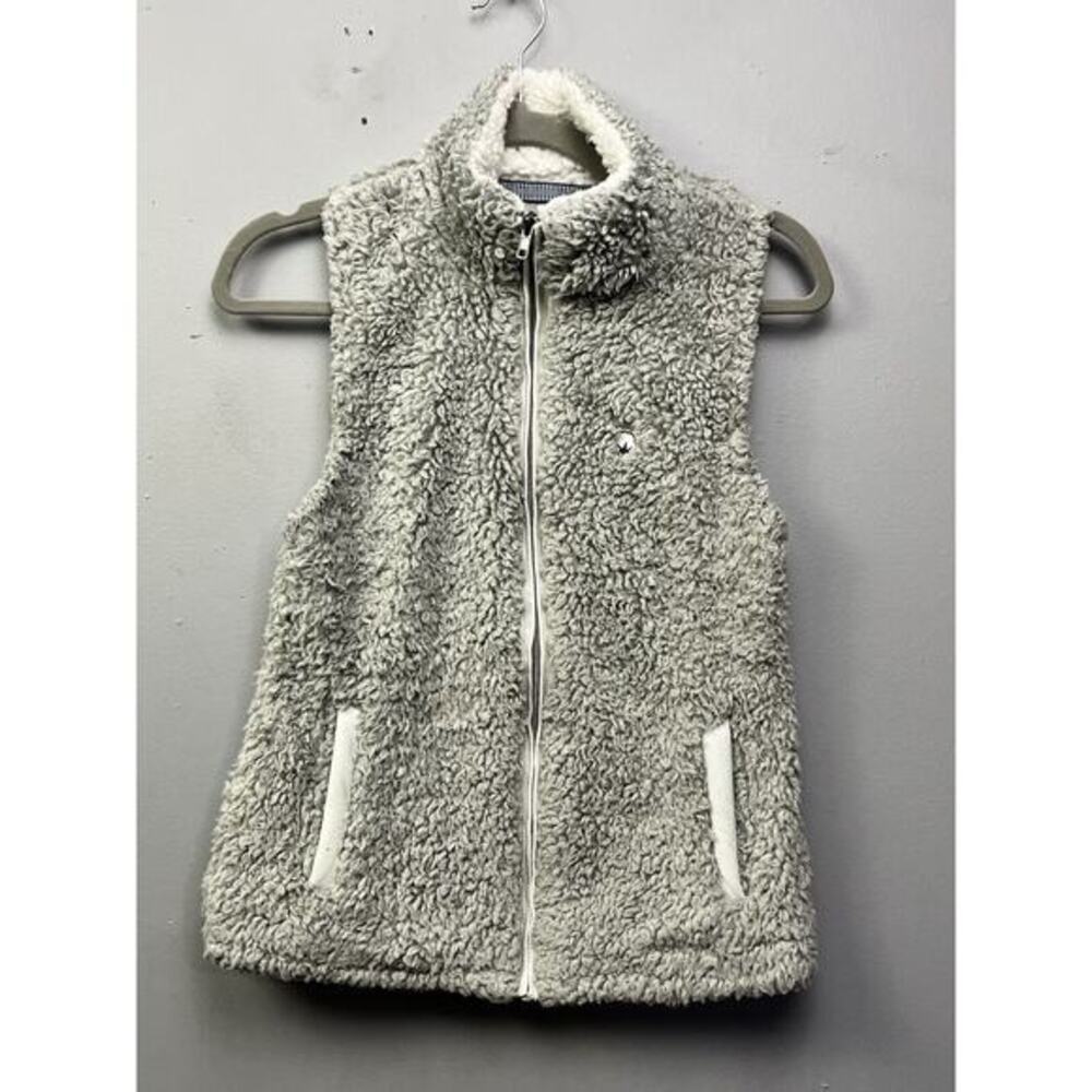 Southern Shirt Company vest gray Womens size‎ Small Full Zip Pockets Fuzzy